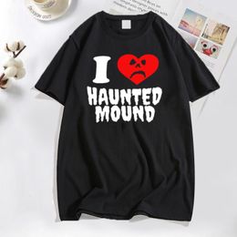 Heren T-shirts Sematary I Love Haunted Mound T-shirts Trend Hartvorm Print T-shirt voor mannen Grappige Streeetwear Katoenen T-shirt Kleding 230323