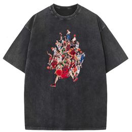 Heren T-shirts Slam Dunk Tshirt Japanse Anime Lange Mouwen Gewassen Tshirt Arrivals Heersende T-shirt Mannen Sweatshirts Camisa 230713