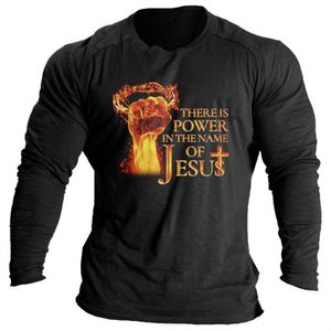 Camisetas para hombre Primavera Hombres T Mangas largas Tops Jesús Gráficos 3D Tees Deportes Streetwear Oneck Ropa de gran tamaño para hombre 5XL 230407