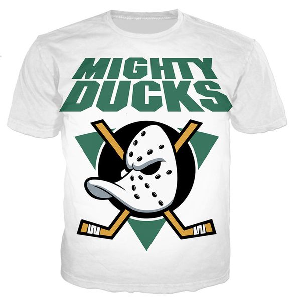 Hommes TShirts Été 3D Mighty Ducks Hockey Masque Imprimer Tops Cool T Shirt Stick Puck Sports ShortSleeved Homme Surdimensionné TShirt 230330
