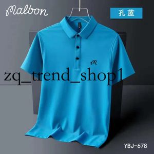 Heren T -shirts Zomer geborduurd Malbon Golf Polo Shirt Men Hoge kwaliteit Heren Korte Mouw Ademend Drogend Top Business 37