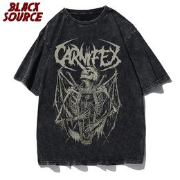 Camisetas para hombre Camiseta gótica de verano para hombres Camiseta unisex holgada estética Punk Dark Grunge Streetwear Top gótico Harajuku Ropa de algodón 230710