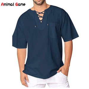 Camisetas para hombre Ropa de verano Camisetas de manga corta con mangas cortas Vneck Lace Oversize Mujer Mujer Hombre Hombre Tops Tees Ropa 230420