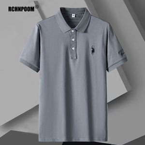 Camisetas para hombre Verano de lujo de negocios Polos Hombres Solapa Moda casual Manga corta Hombres Polos Marca bordada Baggy Hombres Ropa 230412