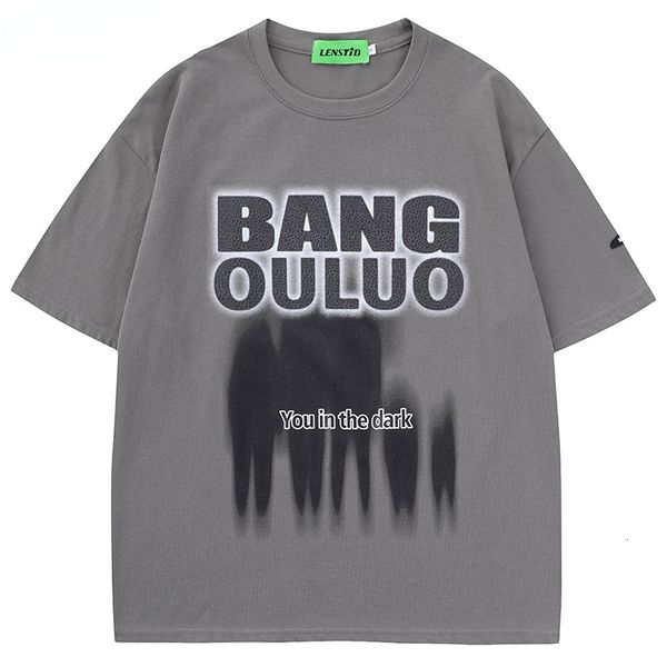 Hommes T-shirts D'été Hommes Oversize T-shirts Hip Hop Personnes Ombre Graphique Lettre Punk Streetwear Harajuku Casual Coton Tops Tees 230317
