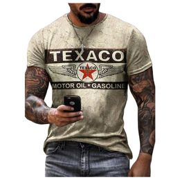 Heren T -shirts Zomer Oversized Gulf Castrol Vintage Streetwear Casual Sportswear T -shirt voor mannen Kleding Texaco Top 230310