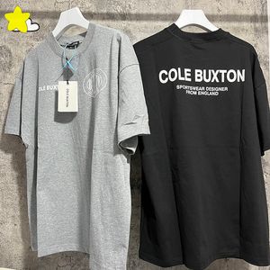 Camisetas para hombre Estilo de verano Suelto Gris Negro Eslogan Estampado Cole Baxton Camiseta 1 Etiqueta Algodón High Street 230718
