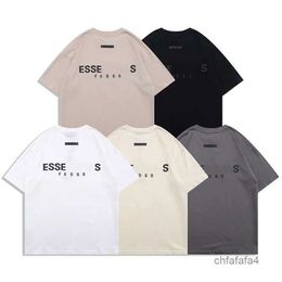 T-shirts pour hommes Sweat T-shirt Chemises T-shirt Silicone Flocage Lettre Imprimer T-shirts pour hommes et femmes 100 coton à manches courtes High Street Taille Sxl Ess Top Qua EGDB