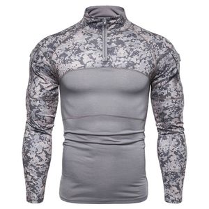 T-shirts pour hommes Camouflage tactique t-shirts athlétiques à manches longues hommes vêtements militaires chemise de Combat Costume de l'armée d'assaut 230214