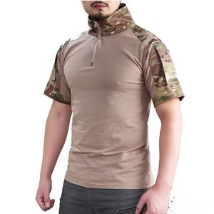 Camisetas para hombre Camisetas tácticas Camiseta militar al aire libre para hombre Camisa de manga corta de secado rápido Senderismo Caza Ejército Combate Ropa para hombres Transpirable 230323