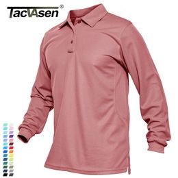 T-shirts pour hommes TACVASEN Été Performance à manches longues Polos à séchage rapide T-shirts Chemise tactique pour hommes Chemises de travail d'équipe de golf Jersey Tops décontractés 230412