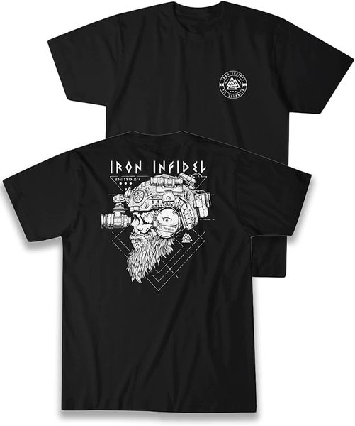 T-shirts pour hommes Til Valhalla Shirt American Beard Warrior Tactical Skull Tshirt 100% coton à manches courtes ONeck Casual Top 230718