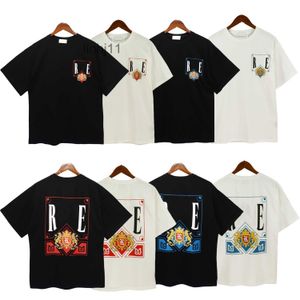 T-shirts pour hommes Top artisanat Rhude Chemises pour hommes T-shirts de créateurs de mode d'été Rue Casual Manches courtes Style de plage Rhude Tees Coton Impression Rhud