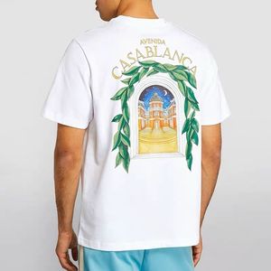 Heren T-shirts T-shirt Casablanca Green Star Castle Print Hoge kwaliteit straatkleding Tennis Club korte mouw 230720
