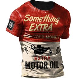 Heren T -shirts Vintage Motorfiets T -shirt 3D -print Casual korte mouw losse oversized T -shirts voor sweatshirt top kleding camise 230420
