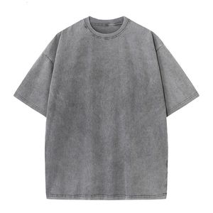 T-shirts pour hommes en gros 280gsm poids lourd t-shirt hommes Hip Hop Vintage lavé surdimensionné Streetwear 100% coton t-shirt 230503