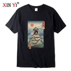 Heren T -shirts Xin Yi T -shirt Hoge kwaliteit100%Katoen grappige orang -oetan printing zomer anime casual cool losse oneck heren t -shirt mannelijke tops 230322