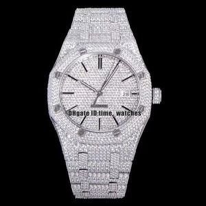 Heren TW Factory 15400 Full Diamond Cal3120 automatisch herenhorloge Gypsophila Pave diamanten Arabische wijzerplaat diamant roestvrijstalen armband herenhorloges 6CIR