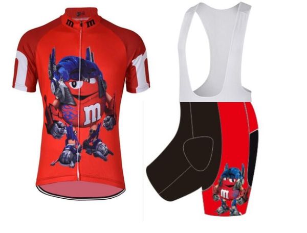 2024 Cartoon Red Pro Team Summer Cycling Jersey Set Vêtements Bicycle Breffe-Men Hommes à manches courtes Shirt Bib Bib Shorts 19d Gel Pad