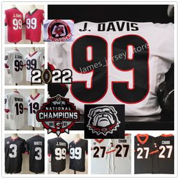 UGA College Playoff Georgia Bulldogs Brock Bower Camiseta de fútbol 27 Nick Chubb 18 JT Daniels 99 J.Davis NCAA 13 Stetson Bennett Jersey 3 Roquan Smith 34 Herschel Walker