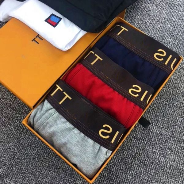 Sous-vêtements pour hommes Designer de mode Boxers de luxe Pur coton Ventiler Confort Slip 7 types Sélectionnez la marque de lettre avec boîte