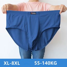 Sous-vêtements pour hommes Modal taille haute grande taille surdimensionné 6XL 7XL 8XL 140KG pantalon Triangle respirant slips élastiques mâle solide Underp 240202