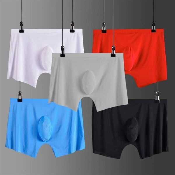 Calzoncillos de ropa interior para hombre 4 unids / lote Hombres Boxer Shorts Seda de hielo Sin costura Convexo Muy suave Sexy Kilot Male288G