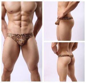 Ropa interior para hombre Calzoncillos Sexy ligero suave transpirable estampado de leopardo en forma de T calzoncillos de Bikini para hombre tangas y G Strings6550450