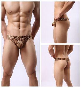 Ropa interior para hombre Calzoncillos Sexy ligero suave transpirable estampado de leopardo en forma de T calzoncillos de Bikini para hombre tangas y G Strings4305036