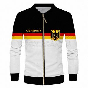 Mens Varsity Baseball Uniform Jacket Alemania Bandera Imprimir Hip Hop Party Club Bomber Jacket Custom Unisex Sport Jersey Abrigos S-7XL k77d #