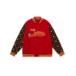 chaqueta universitaria para hombre abrigo de béisbol Hombres Rayas Empalmadas Color Sólido Varsity College Marca l Vintage Bomber Abrigos Hip Hop Suelto Varsity diseñador Chaqueta Ropa