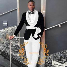 Heren Velvet Blazer Wedding Bruidy Tuxedo 2 -delige jasbroek Formele feestjurk XS5XL Aangepaste outfit Elegant Suit 240507