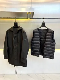 Colete masculino jaqueta de ganso jaqueta de grife marca italiana gilet casaco de inverno de luxo e jaqueta de duas peças é removível corta-vento de alta qualidade TOP ONE