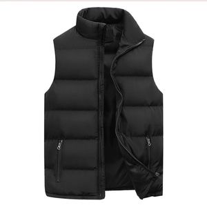 Hommes gilet veste chaud sans manches vestes hiver imperméable à l'eau fermeture éclair manteau automne col montant décontracté gilet marque vêtements 240127