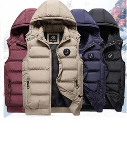 Herenvest M-3XL Jas Winter Waterdicht Warm Mouwloos Mode Capuchon Casual Herfst Verdikt Vest