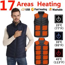 Hommes Gilets 17 Zones Chauffées Hommes Femmes Usb Veste Chauffage Thermique Chasse e Chauffante Homme S6xl 221130