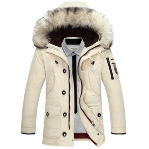 Hommes gilets décontracté marque blanc duvet de canard veste hommes hiver chaud long épais mâle pardessus fausse fourrure coupe-vent manteau Parkas 221130