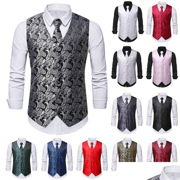 Chalecos para hombre Traje de oro clásico Chaleco Hombres Girasol Entrega de entrega Ropa Ropa Ropa de abrigo Abrigos DHQMZ