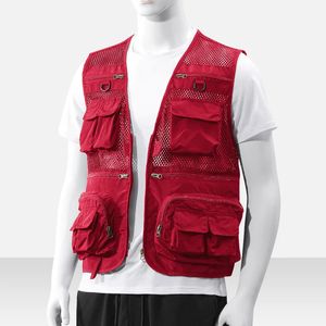 Gilets pour hommes veste hommes gilet de travail avec poches vêtements de pêche imperméables vêtements de sport de Camping à la mode personnalisé élégant 231116