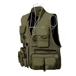 Heren Vesten Koreaanse visserij Snel droge vissen Ademend materiaal Jacket Outdoor Sport Survival Utility Safety Waistcoat 220829