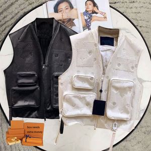 Heren Vesten Leren Windjack Jas Mode Embossing Vest Jas Voor Dames Mannen Tactische Vesten Klassieke Bovenkleding Jas Vrouw Kleding