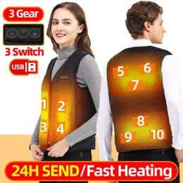 Gilets pour hommes Gilet chauffant intelligent pour hommes femmes USB rechargeable électrique auto-chauffant polaire veste chauffante gilet thermique 231021