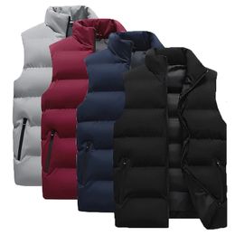 Heren Vesten Vest Mannen Herfst Jassen Dikke Man Mouwloze Jassen Mannelijke Warme CottonPadded Vest Gilet Veste Hommes 231018