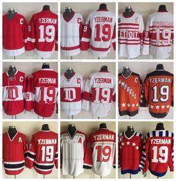 Heren Vintage 19 Steve Yzerman Hockey Jerseys 75th Anniversary Home Red Jersey Classic 1992 Nation Team 1984 Campbell Ed C Patch M-XXXL