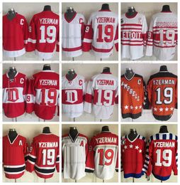 Hommes Vintage 19 Steve Yzerman Hockey Jerseys 75e anniversaire Accueil Maillot Rouge Classique 1992 Nation Team 1984 Campbell Cousu C Patch M-XXXL''Nhl''chemise