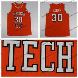 Hommes Vintage Dell Curry 30 Virginia Tech Hokies College Basketball Jerseys Orange NCAA Ed Chemises S-XXL