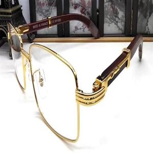 heren vintage mode buffelhoorn zonnebril volledige randloze heldere lens buffelhoorn bril goud zilver houten frame heren zonnebril g265Y