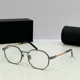 Heren Vintage Frame Brillen Merk Ontwerp Optisch voor Mannen Transparante Bril Duidelijke Vrouwen Luxe Zeshoek Glas Brillen Myopia Prescription Spectacle Frames 080