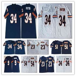 Maillot de football vintage Ncaa pour hommes 34 Walter Payton 9 Jim McMahon 23 Devin Hester 40 Gale Sayers Maillots 50 Mike Singletary Butkus Urlacher