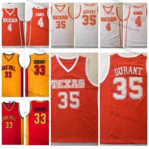 Mens vintage Texas Longhorns College Basketball Jerseys Mohamed Bamba 4 Kevin Durant 35 Home Orange NCAA Cousue de chemises Oak Hill High 225g